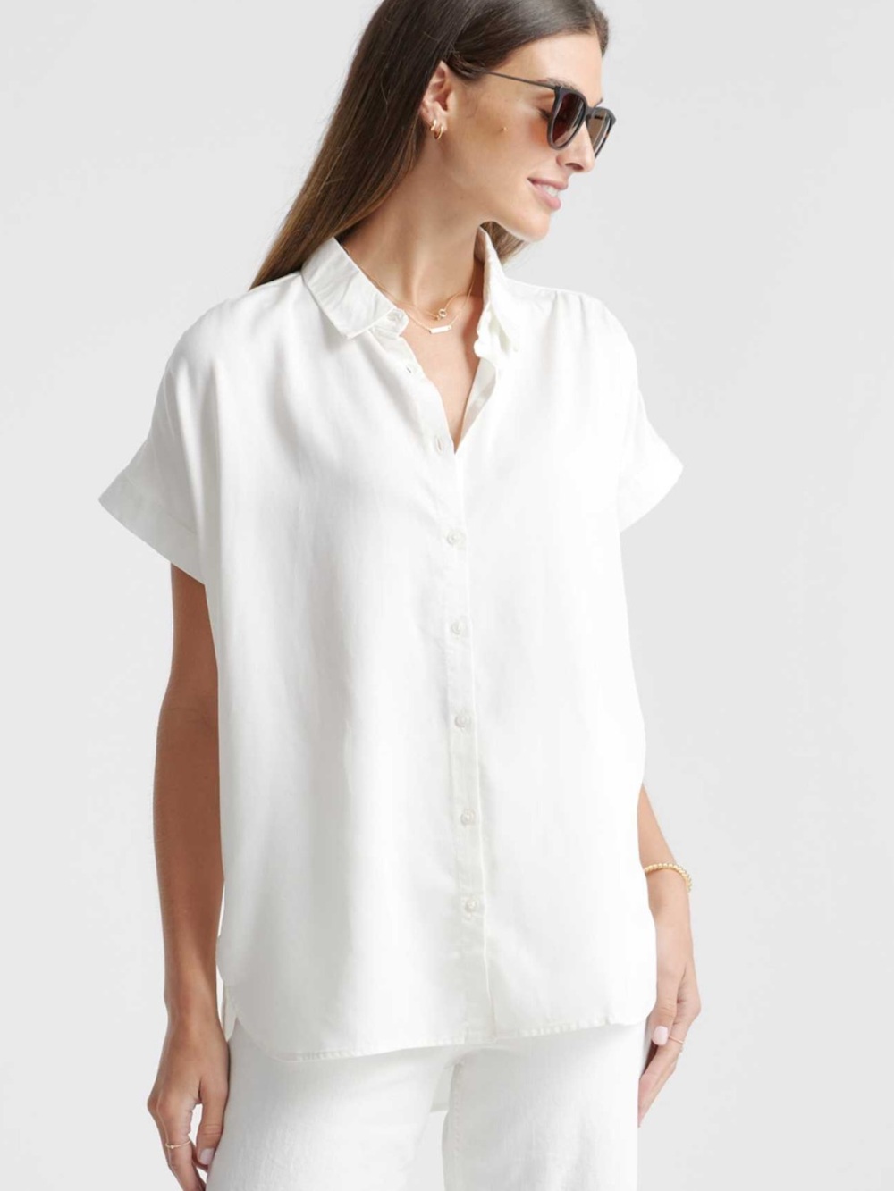 Quince Vintage Wash Tencel Camp Shirt-White